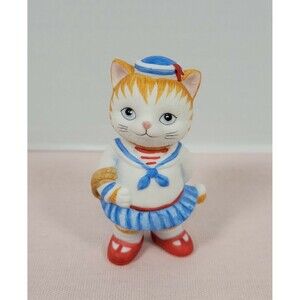 Sri Lanka Homco Cat Sailor Girl figurine Vintage 1993